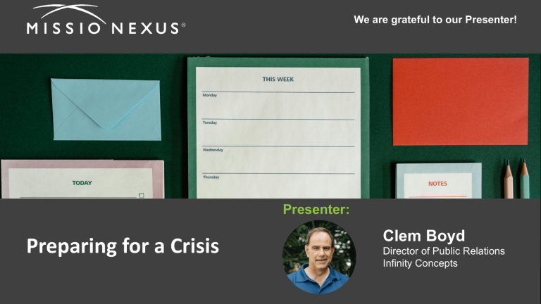 Webinar: Preparing for the Crisis