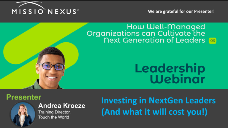 Webinar: Investing in NextGen Leaders (And what it will cost you!)