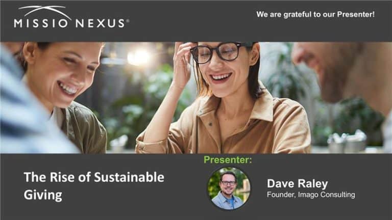 Webinar: The Rise of Sustainable Giving