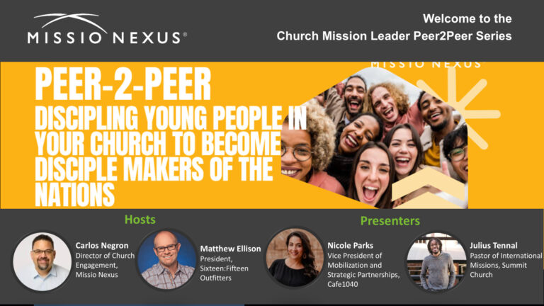 Webinar: Discipling Young People in Your Church to Become Disciple Makers of the Nations
