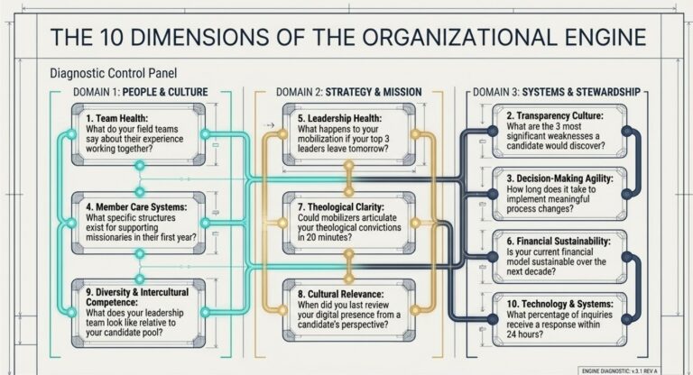 Empowering missions mobilization through strategic organizational dimensions and leadership insights.