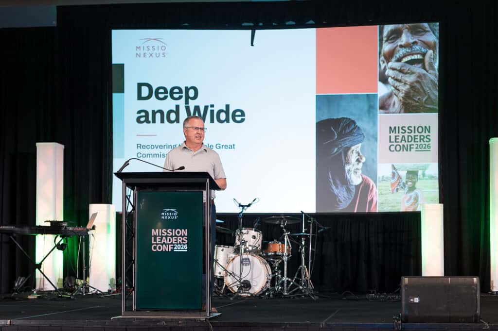 Speaker at Missio Nexus Conference 2023 delivering a presentation on global missions.
